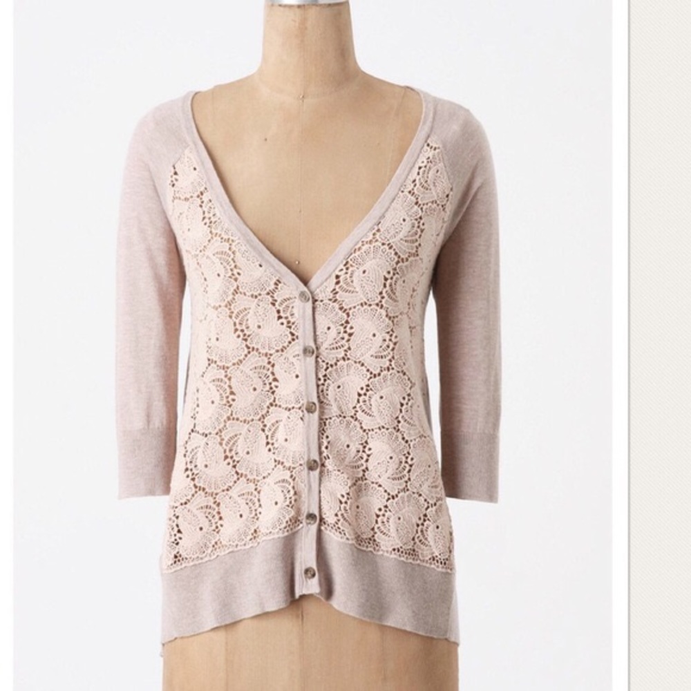 Anthropologie Knitted & Knotted Filigree Cardigan